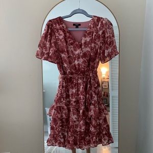 Dusty rose faux wrap dress